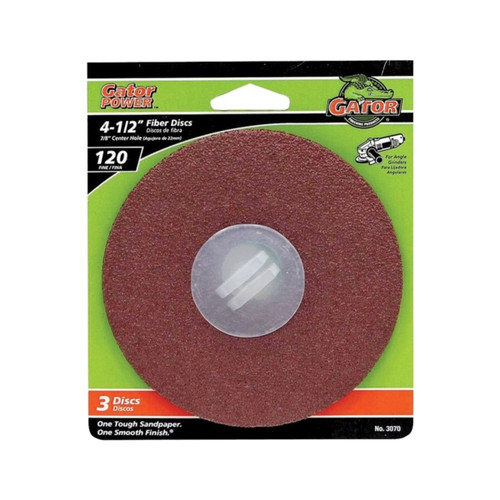 Gator (3070) 120 Grit, Fiber Discs, 4.5" x 7/8", 1-Pack/3-Discs