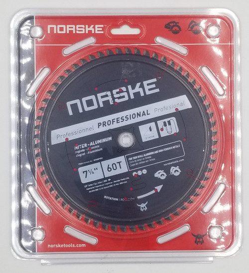 Norske NCSBP253 Miter-Aluminum Saw Blade, 60T, 7-1/4"