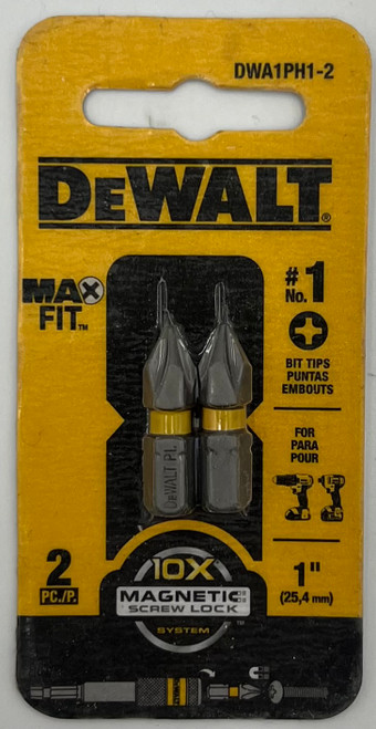 DEWALT Tip 1 Inch Card with 2 DWA1PH1-2