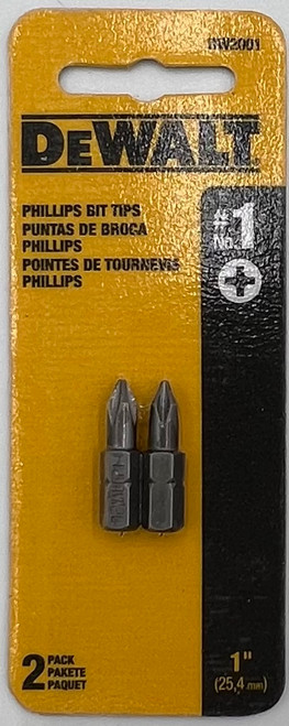 DeWalt DW2001 Phillips Bits – 2er Pack, Schlagfest, Für Schraubarbeiten Mit Schlagschraubern