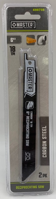 MASTER MECHANIC (698736) 18 TPI Carbon Reciprocating Saw Blade (2 Pack), 6"