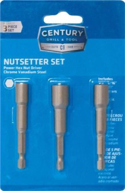 Century Drill and Tool 68803 Magnetic Hex Nutsetter Set, 3 Piece