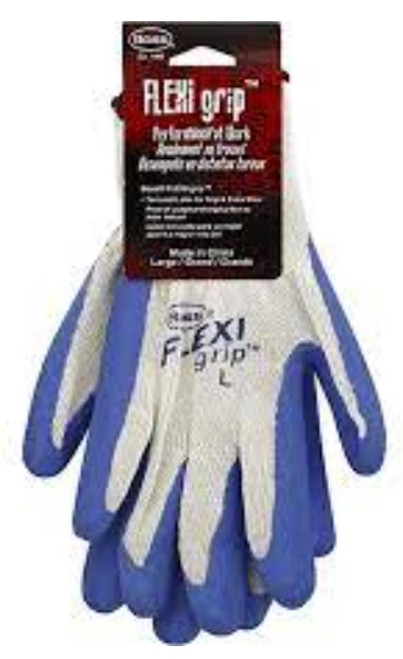 Boss Gloves 8426L Flexi Grip Knit Gloves, Large, White/Blue - 12 Pairs