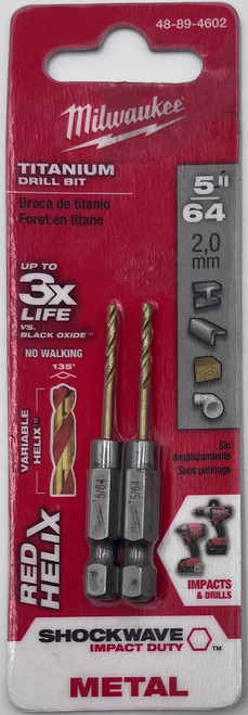 Milwaukee 48-89-4602 Titanium Impact Drill Bit 5/64"