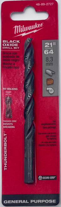 Milwaukee 48-89-2727 Thunderbolt Black Oxide Drill Bit 21/64 in