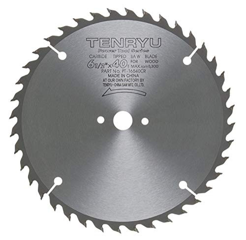 Tenryu PT-16540CR Carbide Tipped Saw Blade, 40T ATB x 6-1/2"