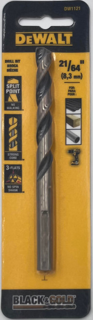 DeWalt DW1121 Split Point Black Oxide Drill Bit 21/64 in