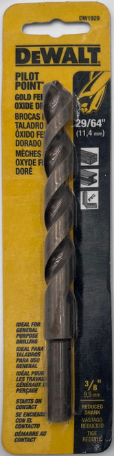 DeWalt DW1929 Pilot Point Gold Ferrous Oxide Drill Bit 29/64 in