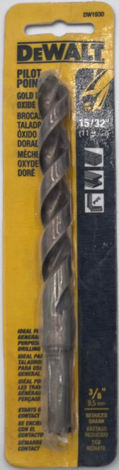 DeWalt DW1930 Pilot Point Gold Ferrous Oxide Drill Bit 15/32 in