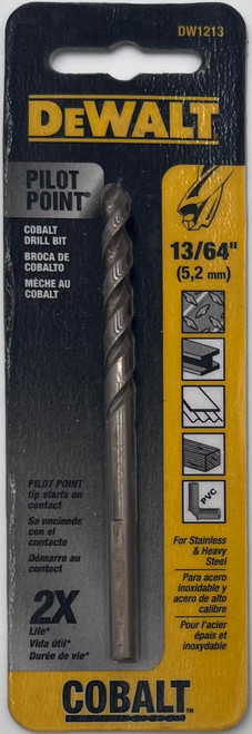 DeWalt DW1213 Pilot Point Black Oxide Drill Bit 13/64 in