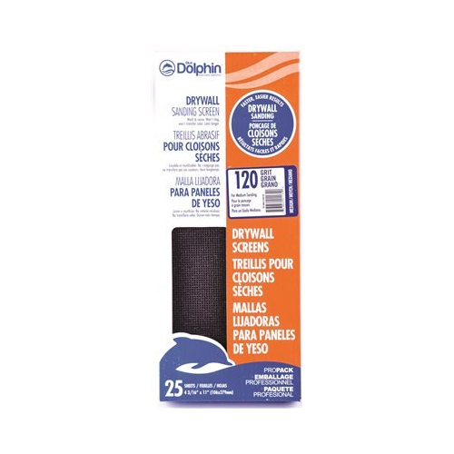 Blue Dolphin (SPSM41125-0120)  4-3/16" X 11" Drywall Screens 120 Grit, 1-PK/25-Sheets