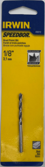 Irwin Tools 49612 Brad Point Drill Bit, 1/8"