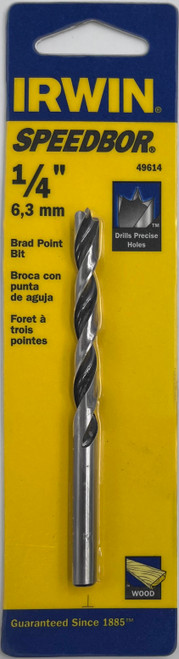 Irwin Tools 49614 Brad Point Drill Bit, 1/4"