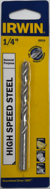 Irwin 60516 High Speed Steel Drill Bit 1/4 inch