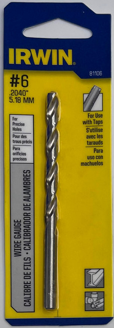 Irwin 81106 Wire Gauge Drill Bit #6
