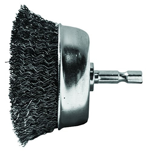 Century Drill & Tool 76211 Coarse Crimped Cup Wire Brush, 1-3/4", metal