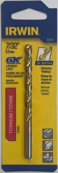 Irwin 63914 Titanium Drill Bit 7/32 inch