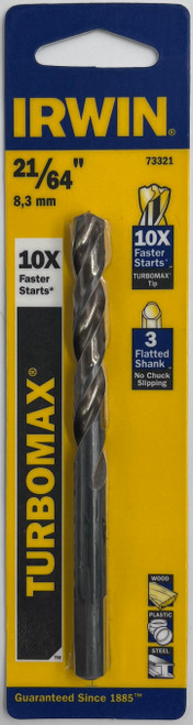 Irwin 73321 Turbomax Drill Bit 21/64 inch