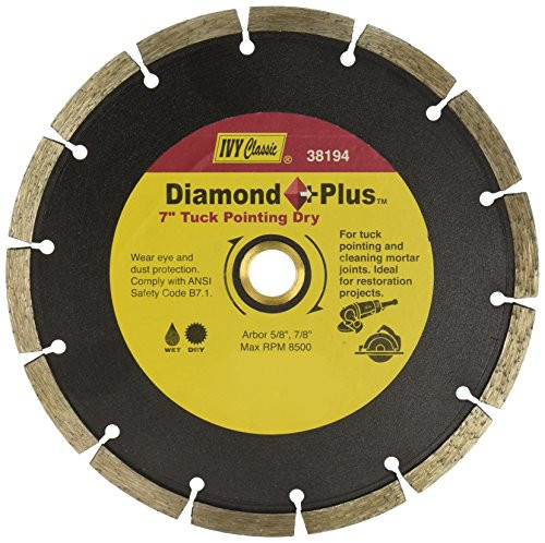 IVY Classic 38194 Diamond Plus Dry and Wet Tuck Pointing Segmented Rim Diamond Blade, 7"