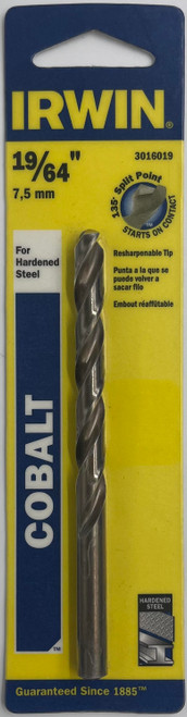 Irwin 3016019 Cobalt Drill Bit 19/64 inch