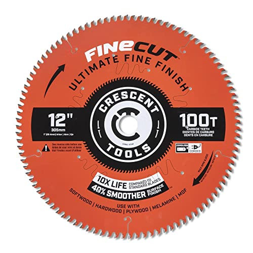Crescent CSBUL-12100 FineCut Ultimate Finish Carbide Blade, 12'' x 100T