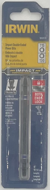 IRWIN Tools 1892019 Impact 4 inch TORX T15/T20 Double-Ended Bit