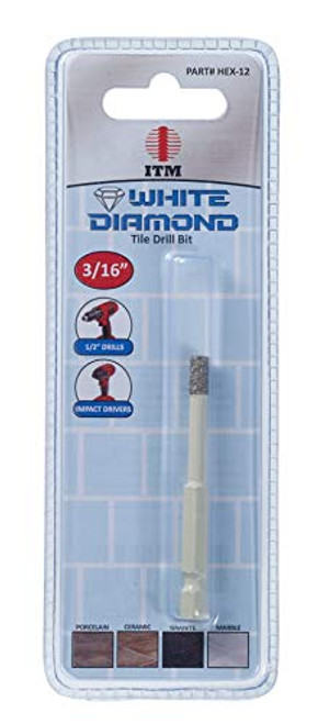 International Tool Manufacturing (HEX-12) 3/16" White Diamond (1/4" HEX IMP)