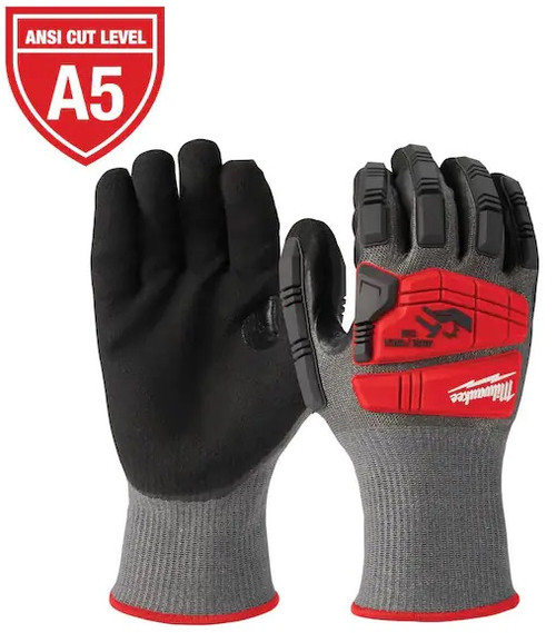 Milwaukee Tool 48-22-8981 Impact Cut Level 5 Nitrile Dipped Gloves - Medium