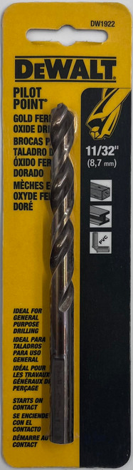 DeWalt DW1922 11/32 in Pilot Point Gold Ferrous Oxide Drill Bit