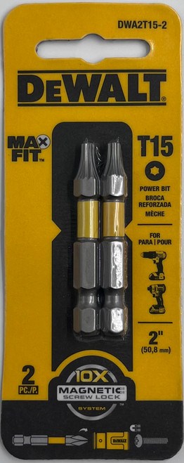 DeWalt DWA2T15-2 2pcs T15 Torx Power Bits 2 inch