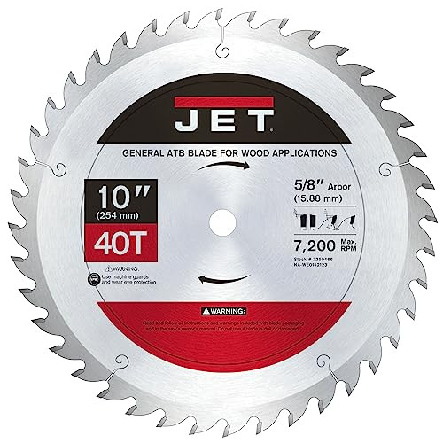 JET 1040, 10-Inch Circular Saw Blade, 40T, General ATB (‎7259466)