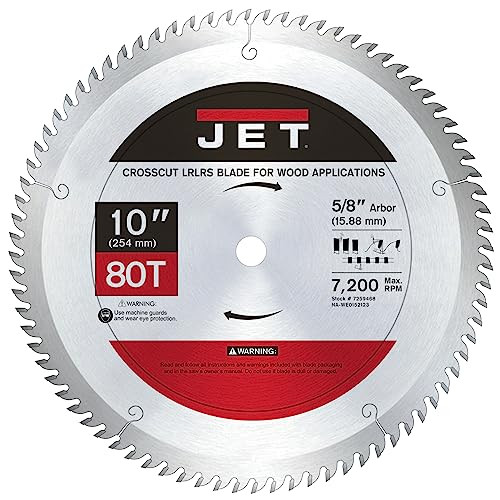 JET 1080, 10-Inch Circular Saw Blade, 80T, Crosscut LRLRS (7259468) JET 1080, 10-Inch Circular Saw Blade, 80T, Crosscut LRLRS (7259468)