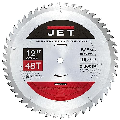 JET 1248, 12-Inch Miter Saw Blade, 48T, ATB (7259470)