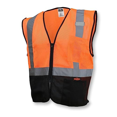 Radians SV3B-270M-XL Black Bottom Economy Mesh Safety Vest, XL, Orange