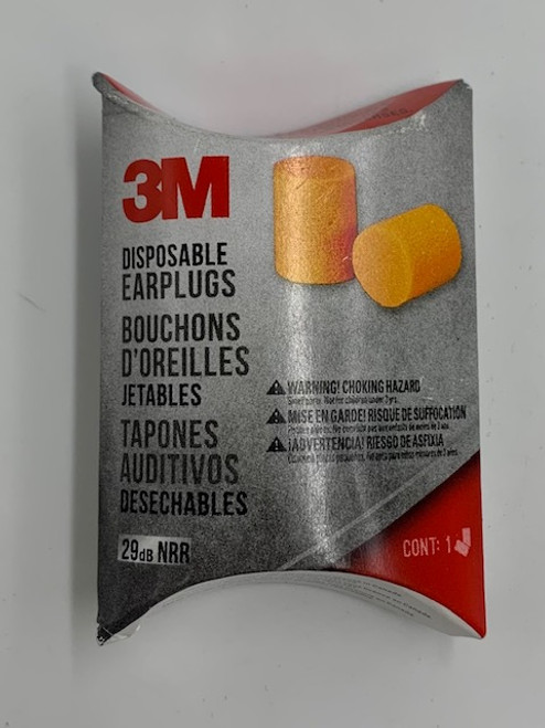3M 1-pc Disposable Self Adjusting Earplugs 29dB Noise Reduction Orange