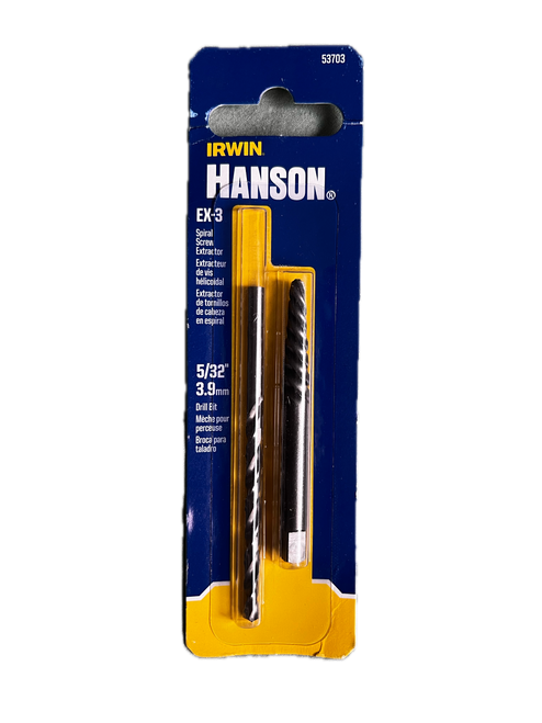 IRWIN HANSON EX-3 Spiral Extractor and 5/32" Drill Bit Set, 53703 IRWIN HANSON EX-3 Spiral Extractor and 5/32" Drill Bit Set, 53703
