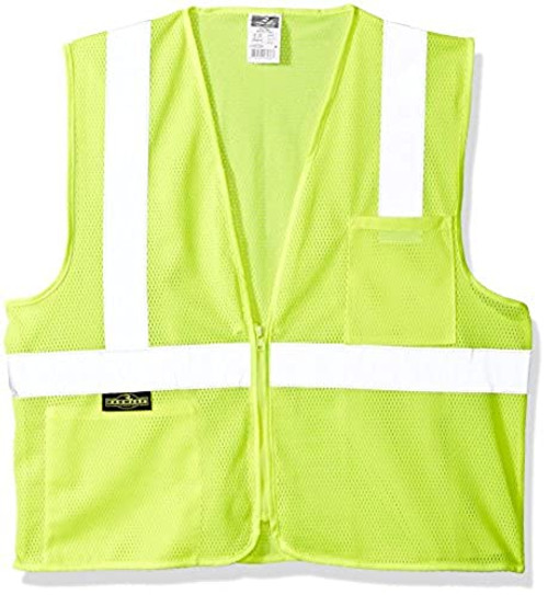 Radians SV2ZGM4X Polyester Mesh Economy Class 2 High Visibility Vest with Zipper Closure, 4X-Large, Green