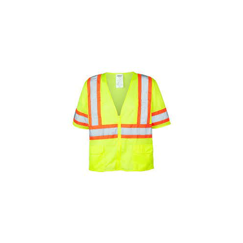 Iron Wear 1293-LZ-SM Class 3 Hi-Vis Lime Reflective Safety Vest, Mesh, Size S (Sold as Each)