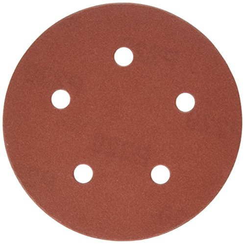 PORTER-CABLE (735502205) 5-Inch 220 Grit Five-Hole Hook & Loop Sanding Discs (1-Pk/5-Discs)