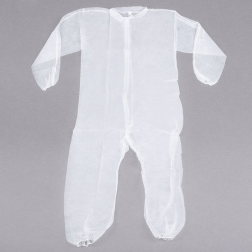 Cordova COEL White Economy Disposable Polypropylene Coveralls - Size Large, Box of 25