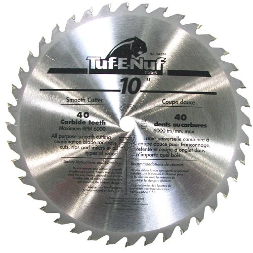 Task 04334 Tuf-E-Nuf Carbide Saw Blade General Purpose, 40T x 10" - BULK