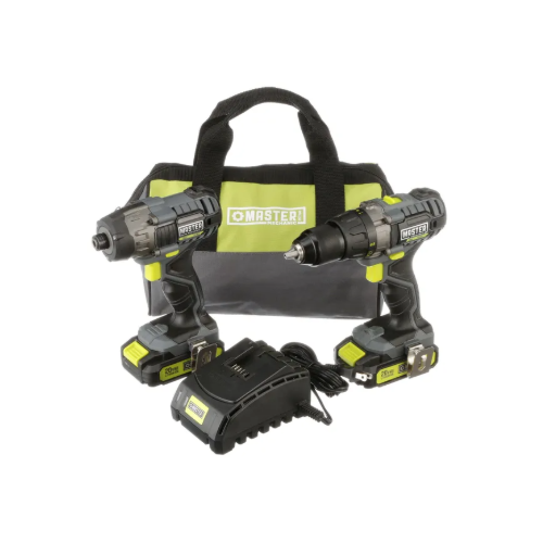 Master Mechanic (2) 20V Lithium Batteries, 1/2" Cordless Drill & 1/4" Impact Drill Kit with Nylon Bag  (211894)