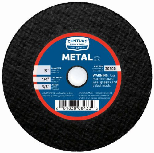 Century Drill & Tool (08433) Metal Abrasive Cutting and Grinding Wheel, 3" by 1/4"