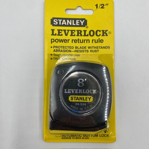 Vintage Stanley 30-534 Leverlock 8’ x .5" Power Return Rule, Made In U.S.A.