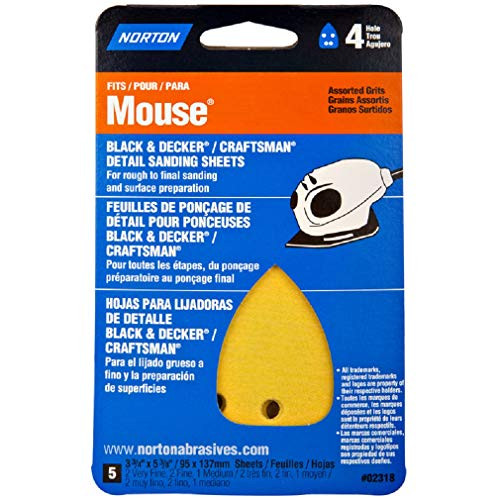 NORTON (02318) 3-Inch X 7-Inch Iron Shape Sheets Hook and Loop, 1-Pk/5-Discs