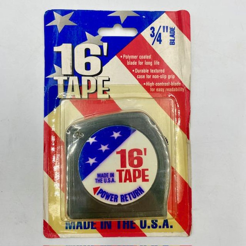 Vintage Mechanics Tools, Inc 31416 3/4" x 16' Tape, Made in U.S.A.