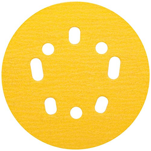 Norton (02003) Hook and Sand Paper Disc with 5 and 8 Universal Vac Hole, 5" Diameter, Grit P150 Fine (Pack of 4)