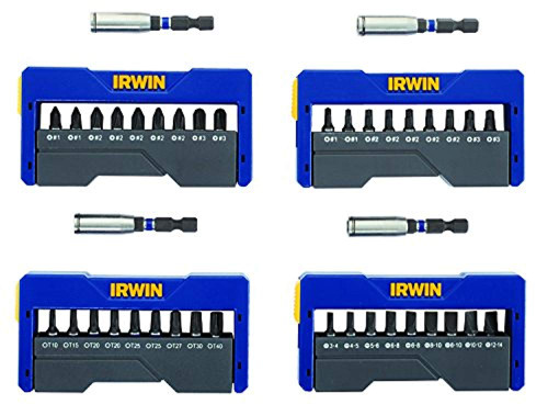 IRWIN Tools IMPACT Performance Series Insert Bit Set, 1-inch length, 10-Piece Pocket Set, 4-Pack (1899931)