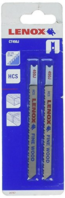 Lenox Tools 1-Pk/2-Blades (20757) U-Shank High Carbon Steel Fine Wood Cutting Jig Saw Blade, 4-Inch x 5/16-Inch x 10 TPI
