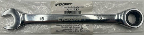 Evercraft 774-1123 Ratcheting Combination Wrench 15mm